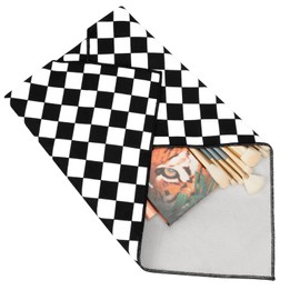 besharppin Magic Cloth Makeup Bag, Large Cosmetic Bag, Open Lay Flat Organizer Travel Makeup Bag for Fashion People(Checkerboard)