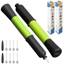 Ball Pump with Needle Storage (Never Lose the Needle) Basketball Pump with 5/10 Needles and Extendable Cable for Football, Basketball, Volleyball, Rugby Ball - Great for All Balls