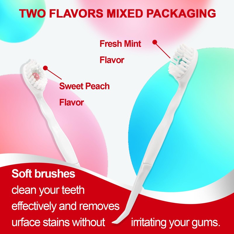 Malisseladi Mini Disposable Toothbrushes with Toothpaste and Toothpick, Tongue Cleaners,