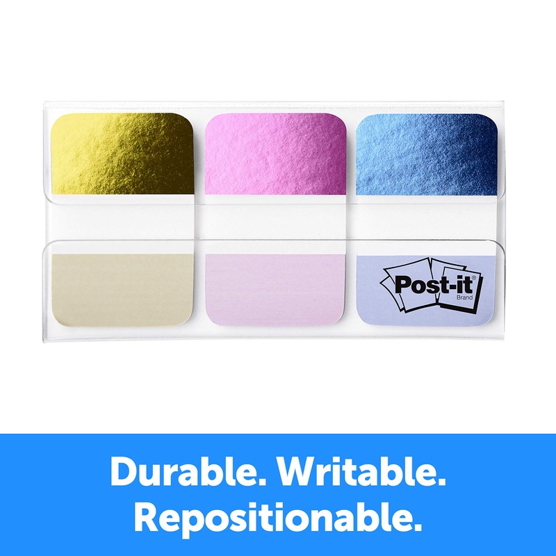 Post-it Foil Tabs, Iridescent Colors, 36 Tabs/Pack, 1 in x