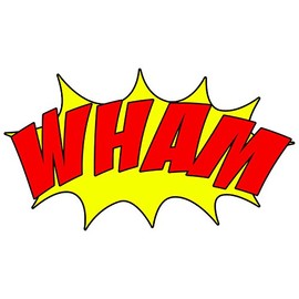 VWAQ Comic Book Wham Wall Decal Sound Effect Superhero Wall Art Vinyl Peel and Stick Sticker CB4 (20" H X 30" W)