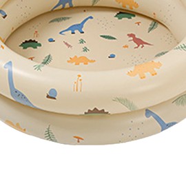 Tbest Piscina Inflable para Bebés, Piscina Inflable para Bebés, Piscina Retro para Bebés, Piscina Familiar de Estilo Lindo, Piscina de Agua Espesada (Dinosaurio Beige)