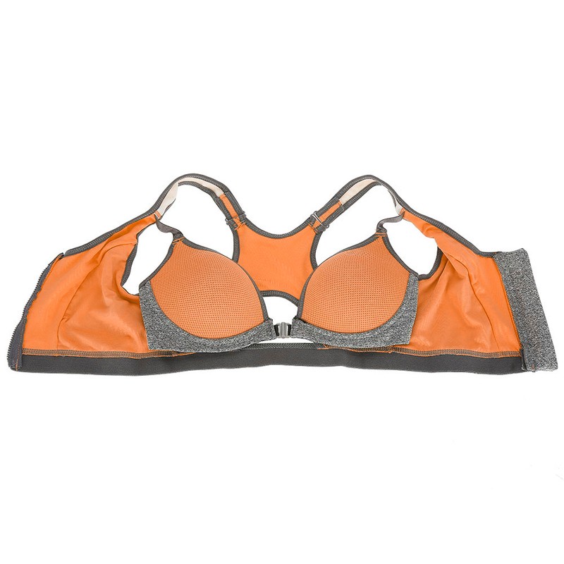 Women Yoga Fitness Zipper Stretch Workout Wireless Padded Shockproof Sports