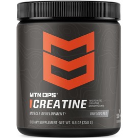MTN OPS Micronized Creatine Monohydrate Powder – Unflavored 5 g per Serving, 50 Servings – Pure Creatine for Men for Muscle Recovery & Strength Training