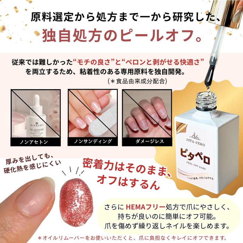 Pitparo Peel Off Base Gel Removable Base Coat, 0.5 fl