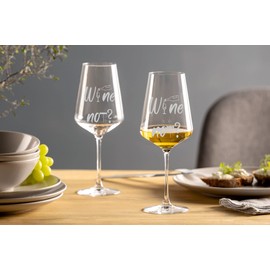 Leonardo Puccini Weinglas 560ml mit Gravur Wine not? - Witziges Geschenk für Weinliebhaber - Glas mit Spruch - Geburtstagsgeschenk für Sie & Ihn (Wine not?)