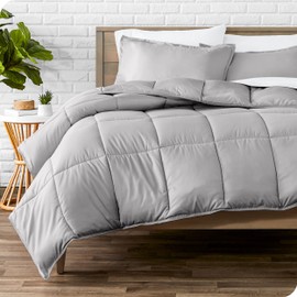 Bare Home Comforter Set - Twin/Twin Extra Long Size - Ultra-Soft - Goose Down Alternative - Premium 1800 Series - All Season Warmth (Light Grey)