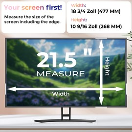[2 Pack] 21.5 Inch Computer Privacy Screen Filter for Monitor 16:9 Aspect Ratio, Eye Protection Anti Blue Light Privacy Shield and Anti-Glare Protector, 21.5inch Removable Anti-Scratch 21.5in Protector Film