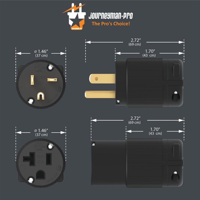 Journeyman-Pro 520PV 20 Amp 120-125 Volt, NEMA 5-20P, 2Pole 3Wire,