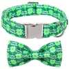 Lionet Paws St Patricks Day Dog Collar with Bowtie,Lucky Lucky