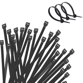 Aroono 8 inch Zip Ties-0.1" Width, 120 PCS Wire Ties with 18lbs Strength, Self-Locking Nylon Cable Ties, UV Resistant, High/Low Temperature Resistant, for Home, Office, Fencing, and Gardening-Black