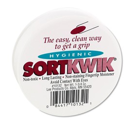 Lee® Sortkwik™ Hygienic Fingertip Moistener, 50% Recycled, 1.75 Oz, Pink, Pack Of 2