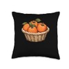 Persimmon Fruit In A Basket Throw Pillow