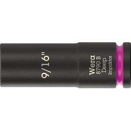 Wera 8790 B Impaktor Deep Socket with 3/8" Drive, 9/16" x 63 mm