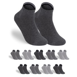 gigando 9 Pairs of Cotton Premium Quarter Socks for Men and Women, Short, Soft, Elastic and Breathable, 9 Pairs - Grey Tones, 43 - 46