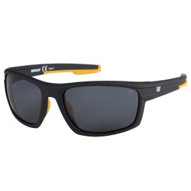 Caterpillar Men's Motor Polarized Sunglasses Rectangular, Rubberized Matte Black, 62 mm