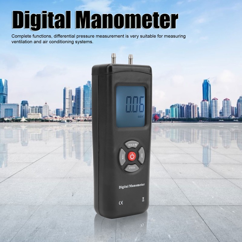 TL101 Digital Manometer Air Pressure Meter Gauge Differential Air Pressure