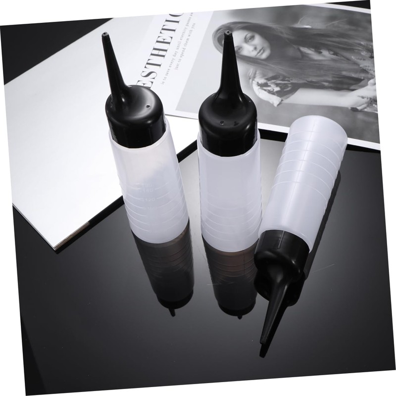 FOMIYES 3pcs Refillable Container Hair Dye Measuring Bottle Condiment Bottles