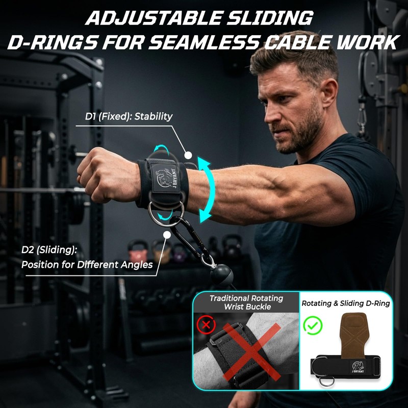 Padded Lifting Straps with Detachable Leather Palm Grips