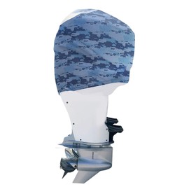 OUTERENVY Blue Digital Camo Outboard Motor Cover for Yamaha F115 [Pre-2014] (Rear Vents) | Made in USA to Stay on While You Run!