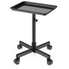 Premium Aluminum Black Salon Tray on Wheels -Adjustable Tattoo Trolley
