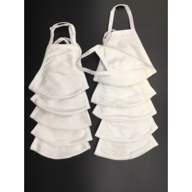 Handmade 10-Pack White Cotton Protective Face Mask Reusable, Washable Breathable & Soft