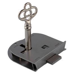 Long Rounded Half Mortise Lock w/ Skeleton Key for Left Hand Cabinet Doors | L-40L