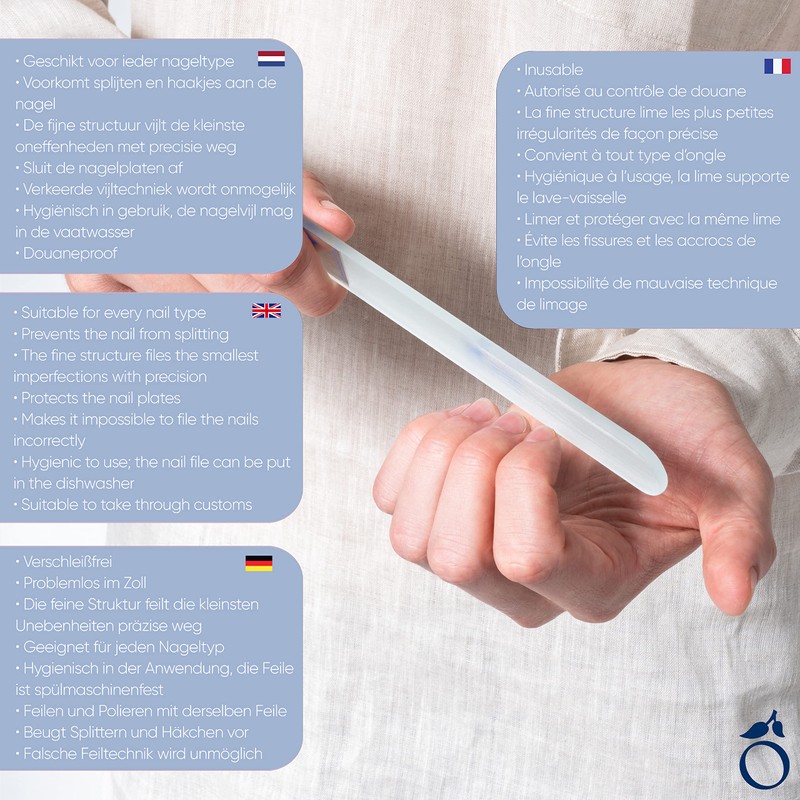 Herome Glass nail file (glass nail file) - prevents splintering