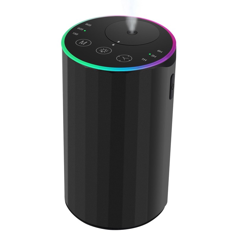 Waterless Essential Oil Diffuser, 7 Colors LED Light, Battery Powered