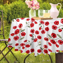 Round 70inch Tablecloth Floral Table Cloth,Colorful Tablecloth Polyester Waterproof Stain Wrinkle Free,Circle tablecloth Indoor and Outdoor Table Cover For Home Kitchen Dining Party Patio Decor