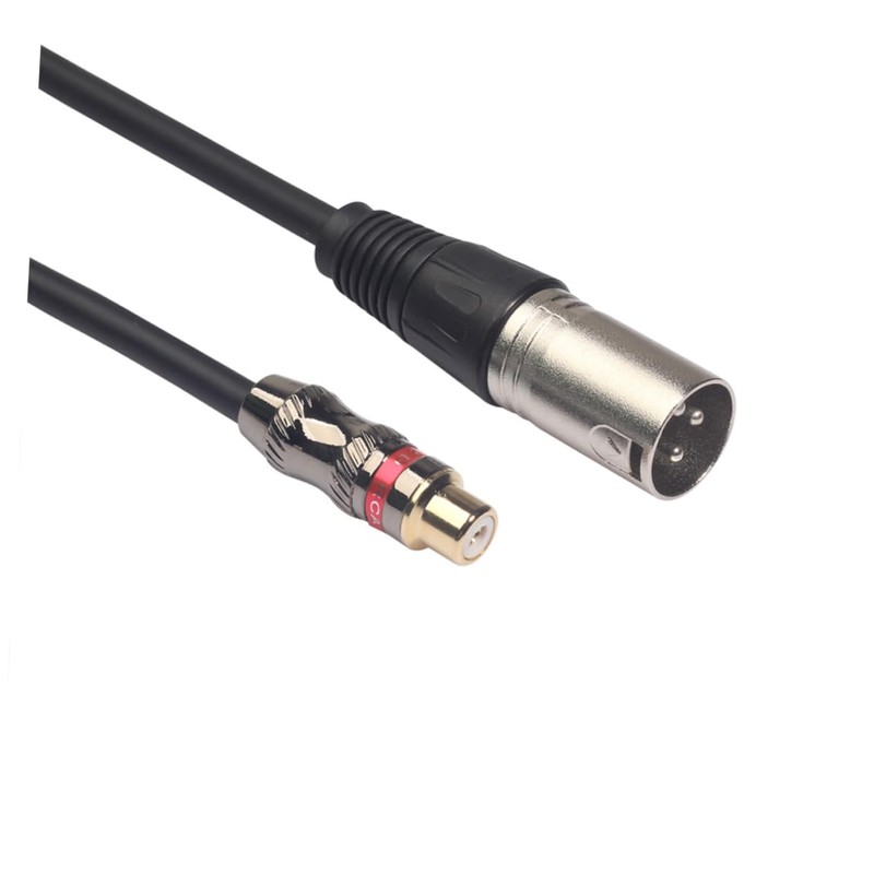 SUPVOX 3pcs Professional Audio Cable RCA to XLR Adapter Black