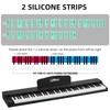 ZHRUNS Removable Piano Key Stickers, 61 Key Full Size Silicone