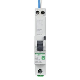 Schneider Electric Easy9 - RCBO Residual Circuit Breaker with Overcurrent Protection, 1 Pole, 32A, 30mA, Type A, B Curve, EZ9D16832