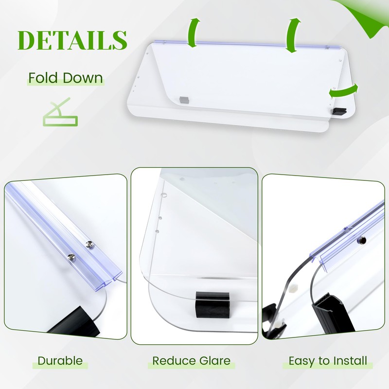 HECASA Clear Windshield Compatible with 1985-1995 Yamaha G2/G9 Models Golf