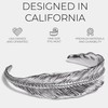 Elegatto Premium Feather Silver Cuff Bracelet for Men | Marine-Grade