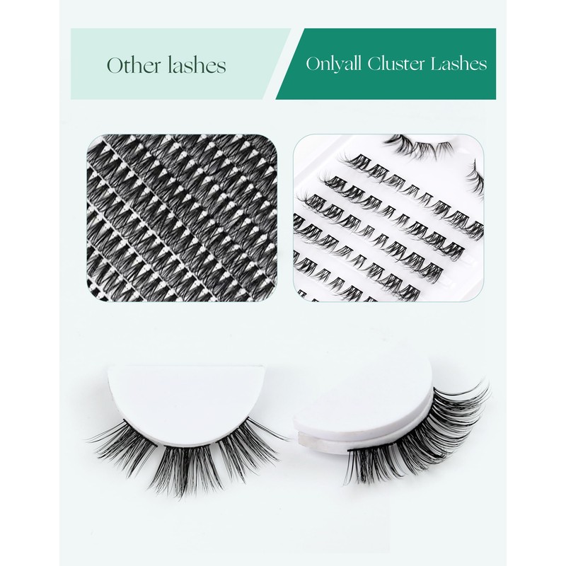 Eyelashes, Cat Eye Extensions, Cluster Lashes, Individual Eyelashes, Natural C-Curl