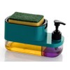 Accessorize Kingdom Kitchen Soap Dispenser with Sponge Holder, 2-Chamber Design,