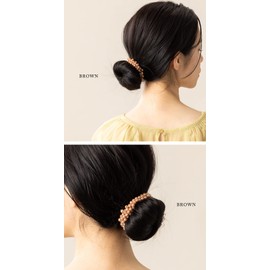 JewelVOX Hair Accessories, Shreddy, Color Pearl, Hair Rubber, Brown, Select