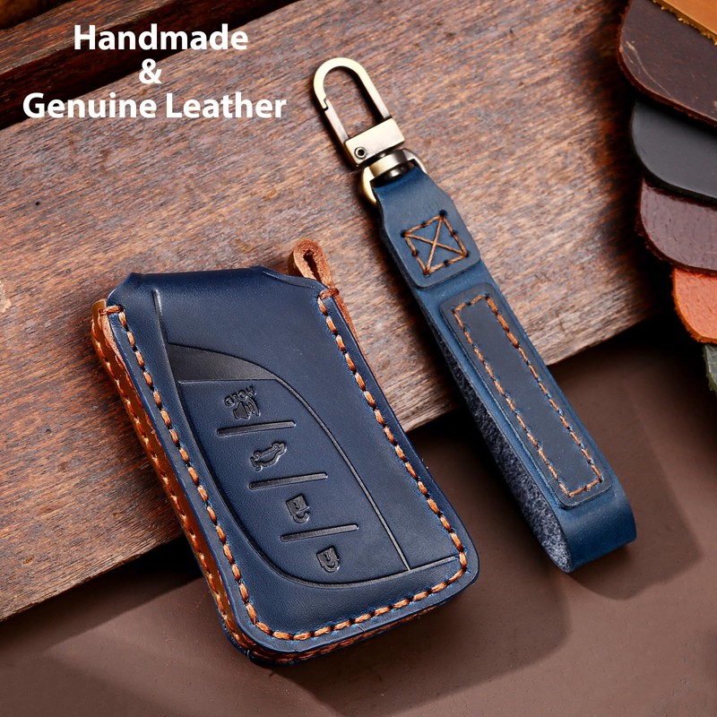 Aoocar 2018-2025 Leather Key Fob Cover, Compatible with Lexus ES