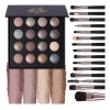 Paleta 16 Sombras Baked Con 15 Brochas Maquillaje Set