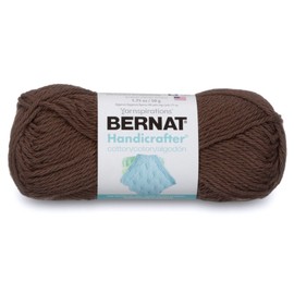 Bernat Handicrafter Cotton Solids Yarn, 1.75 oz, Gauge 4 Medium, 100% Cotton, Warm Brown