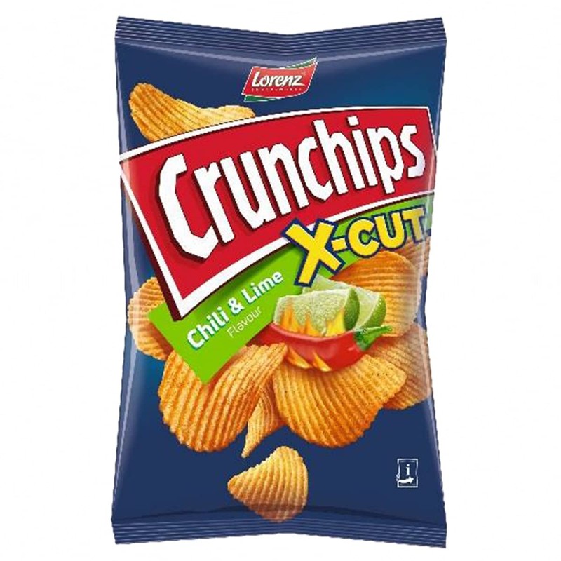 Lorenz Xcut Crunchips Chilli & Lime 150g Pack of 8