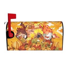 Joyidec Fall Gnomes Autumn Pumpkin Mailbox Covers Magnetic Letter Post Box Cover Mail Wraps Garden Leaves Fruits Decorations Standard Size 21 X 18 in