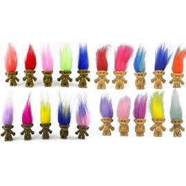 20packs Retro Troll Dolls Set,PVC Vintage Doll Chromatic Adorable for Collections, School Project, Arts and Crafts, Party Favors. (Style1-20packs)
