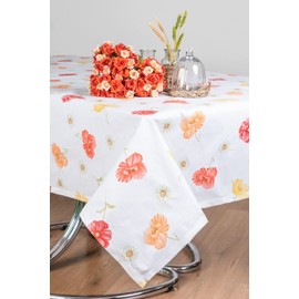 ESSE HOME Spring Summer Tablecloth Rectangular Square Round Oval Pure Cotton Martina 403 (140x180, 4)