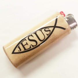 Jesus Fish Lighter Case Holder Sleeve Cover Fits Bic Lighters