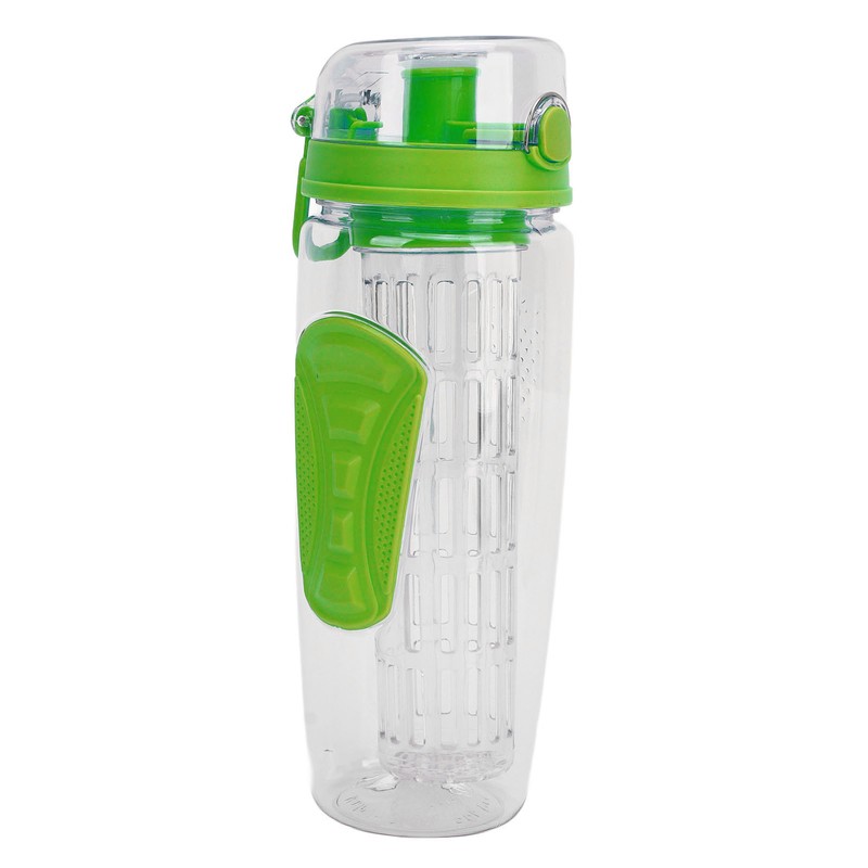 Fruit Infuser Water Bottle Anti Slip Grip Flip Top Lid