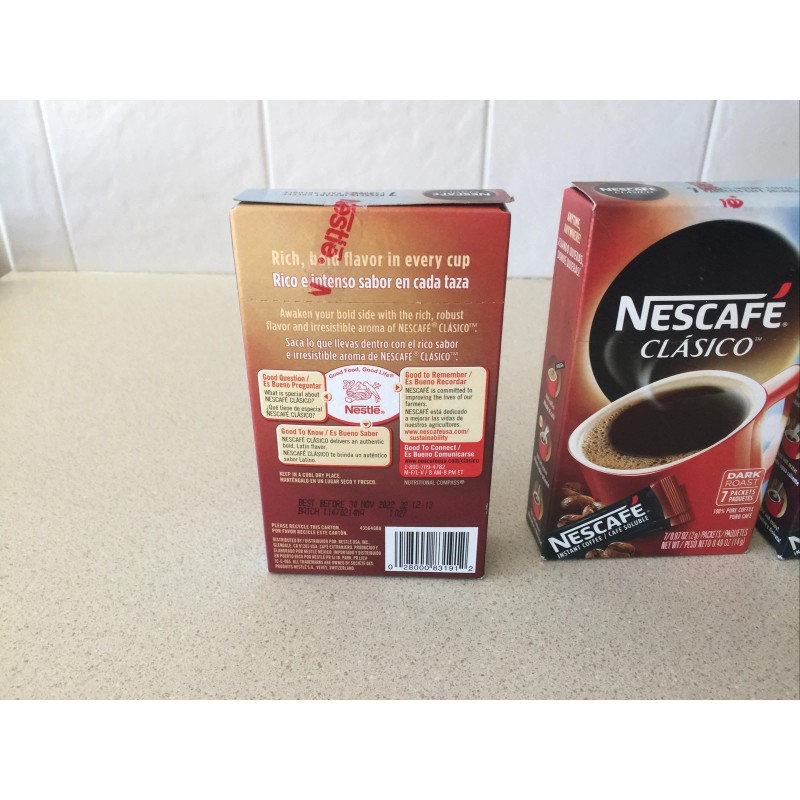 NESCAFÉ 4 Boxes NESCAFE CLASICO 28 Sticks Dark Roast Instant