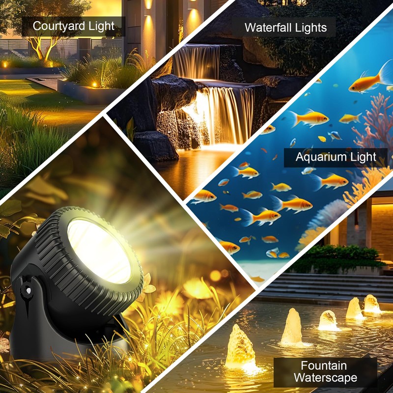 PChero Pond Lighting LED Underwater Lighting Spotlight Pool Lighting Underwater