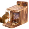 MIXXIDEA 2 PK Wooden Squirrel Feeder Box, Sturdy Squirrel Feeding
